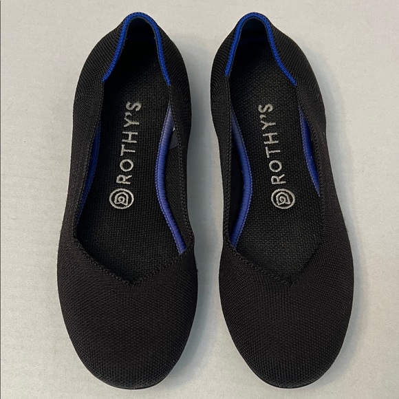 ROTHY’S THE FLAT BACK WITH BLUE TRIM ROUND TOE SLIP ON FLATS 8 - Picture 1 of 14